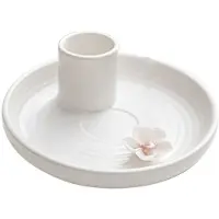 Semoic Porte-Encens Blanc, Porte-Encens en CéRamique, Support en Bois Parfumé, Porte-Encens Simple et Moderne en Terre Cuite, Porte-Sauge
