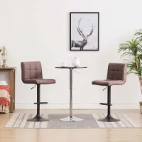 Prolenta Maison Exclusive - Lot de 2 tabourets de bar en tissu taupe