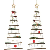 vidaXL Stabli Möbel Sapins de Noël suspendus avec étoiles en dentelle 2 pcs. 55x120 cm Branche naturelle - Sapins de Noël artificiels CC9210183 1parcel