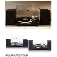 Lenco Platine disques Vinyles Bluetooth Noir - deux haut-parleurs séparés en Bois Noir