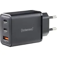 Intenso Adaptateur secteur W65ACC, chargeur USB avec 1 port USB-A et 2 ports USB-C, noir