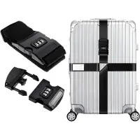 Edibazzar Ceinture de sécurité pour valise avec protection par mot de passe, noir, nylon polypropylène, 200 cm