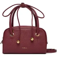 Furla pour femme. WE00915-BX4573 Sac en Cuir Poppy Mini Dome bordeaux (OSFA), Rouge, Casuel, Classique
