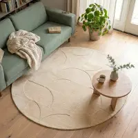 FRAAI Tapis scandinave rond | Charm Circles Beige | Ø 100cm | Beige | Rond | Tapis