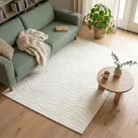 FRAAI Tapis scandinave | Charm Waves Blanc | 160x230cm | Blanc | Rectangulaire | Tapis