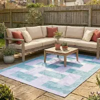 FRAAI Tapis d'intérieur et d'extérieur rétro | Pop Lines Lilas | 140x200cm | Violet | Rectangulaire | Tapis