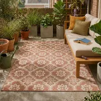 FRAAI Tapis d’extérieur – Rio Flower Rose | 230x330cm | Rose | Rectangulaire | Tapis
