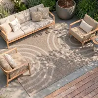 FRAAI Tapis d'intérieur et d'extérieur | Sierra Arches Beige/Crème | 160x230cm | Beige | Rectangulaire | Tapis