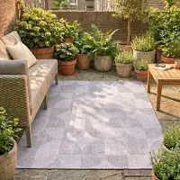 FRAAI Tapis d'extérieur abstrait | Groovy Tiles Gris | 160x230cm | Gris | Rectangulaire | Tapis d'extérieur