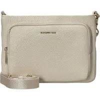 Mandarina Duck Femmes, Sac à main, Sac bandoulière plat en cuir souple, confortable et polyvalent avec poche avant et intérieur doublé., Beige