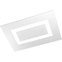 TOP LIGHT Plafonnier moderne rectangulaire tapis métal blanc 4 lumières 2G11 58X39Cm