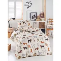 L'essentiel Maison , Havhav, parure de couette simple, 65 % COTON / 35 % POLYESTER, crème, 140 x 200 cm
