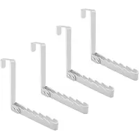 Exogio Paquet de 4 Crochets de Porte, Support de Séchage Robuste et Pliable sur Porte pour Vêtements, Manteaux et Serviettes, Blanc