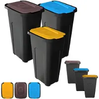 Kadax Poubelle Poubelle 30 L pour le tri des déchets Poubelle 3 pièces