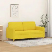 Prolenta Maison Exclusive - Canapé 2 places jaune clair 140 cm en tissu