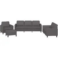 vidaXL Ensemble de canapés 4 pièces avec coussins Gris Similicuir