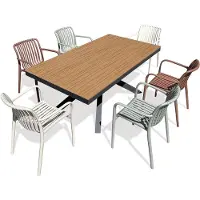 DCB Groupe Ensemble repas de jardin 6 places en alu