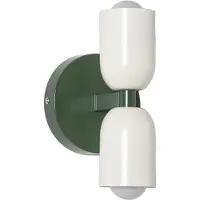 Alpinaluz TWIN Applique murale E27 2 lumières, lampe en métal crème et vert avec éclairage haut et bas