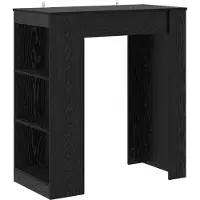 vidaXL Table de bar 95 x 47 x 103,5 cm Panneau de bois Chêne noir