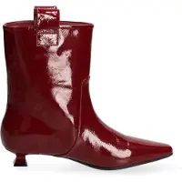Marc Ellis Bottines pour femmes, en cuir véritable, noires, avec un talon aiguille et un détail doré