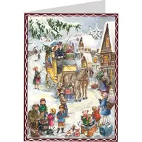 Richard Sellmer Verlag Calendrier de l'Avent sous forme de cartes postales « Hourra, la calèche arrive ! »