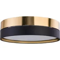 TK Lighting Plafonnier rond HILTON blanc, noir et doré, 3xE27x40W, métal, dimensions : 16,5x45x45 cm, IP20, TK-Lighting