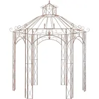 vidaXL Pavillon de jardin brun antique 3 m fer