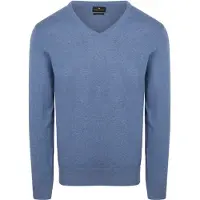 Steppin' Out Pull Coton Cachemire Col V Bleu Indigo