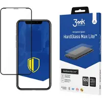 3MK HardGlass Max Lite for iPhone Xs Max black frame (1 pcs, Apple iPhone XS Max), Téléphone portable : film de protection, Transparent, Noir