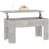 vidaXL Table basse gris béton 101x49x52 cm Bois composite