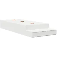 vidaXL Cadre de lit de rangement avec mémoire Blanc 90 cm Bois composite