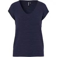 Pieces T-shirt 'Billo' bleu marine / argent