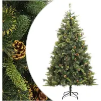 vidaXL Sapin de Noël artificiel articulé avec pommes de pin 180 cm