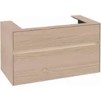 Villeroy & Boch Collaro Meuble sous-lavabo, lavabo au centre, montage mural, 2 tiroirs, avec éclairage, 1000x548x500mm, C020B0VJ