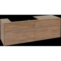 Villeroy & Boch Collaro Meuble sous-lavabo, 4 tiroirs, suspendu, vasque à gauche, avec éclairage, 1600x548x500mm, C026B0RH