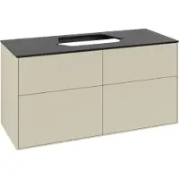Villeroy & Boch Finion meuble sous lavabo, 4 tiroirs, 1200x603x501mm, Glass Black Matt, F38200HJ