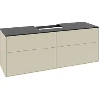 Villeroy & Boch Finion meuble sous lavabo, lavabo au centre, 1600x603x501mm, Glass Black Matt, F19200HJ