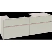 Villeroy & Boch Collaro Meuble sous-lavabo, 4 tiroirs, suspendu, vasque à gauche, 1600x548x500mm, C02600VN