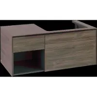 Villeroy & Boch Subway 3.0 armoire sous lavabo, éclairage LED, 2 tiroirs, lavabo à droite, élément d'étagère en bas à gauche, 1001x422,5x516mm, C571L1VH