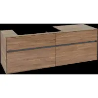 Villeroy & Boch Collaro Meuble sous-lavabo, 4 tiroirs, suspendu, vasque à gauche, 1600x548x500mm, C02600RH