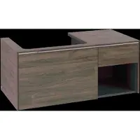 Villeroy & Boch Subway 3.0 armoire sous lavabo, éclairage LED, 2 tiroirs, lavabo à gauche, élément d'étagère en bas à droite, 1001x422,5x516mm, C572L0VH