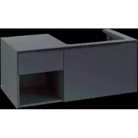 Villeroy & Boch Subway 3.0 armoire sous lavabo, 2 tiroirs, lavabo à droite, élément d'étagère en bas à gauche, 1001x422,5x516mm, C57101VQ