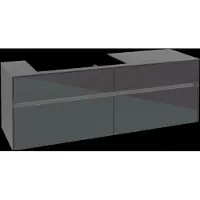 Villeroy & Boch Collaro Meuble sous-lavabo, 4 tiroirs, suspendu, vasque à gauche, avec éclairage, 1600x548x500mm, C026B0FP