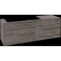 Villeroy & Boch Collaro Meuble sous-lavabo, 4 tiroirs, lavabo à gauche, montage mural, avec éclairage, 1600x548x500mm, C029B0RK