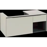 Villeroy & Boch Subway 3.0 armoire sous lavabo, 2 tiroirs, lavabo à gauche, élément d'étagère en bas à droite, 1001x422,5x516mm, C57201VN