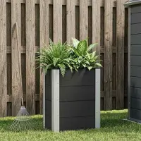 Prolenta Maison Exclusive - Jardinière surélevée noire, 50 x 30 x 72 cm, en WPC et aluminium