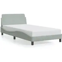 vidaXL Sommier « Dover » gris clair 100 x 190 cm, velours