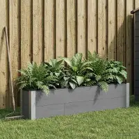 Prolenta Maison Exclusive - Jardinière surélevée grise, 150 x 30 x 36 cm, en WPC et aluminium