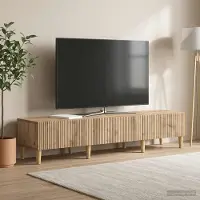 Prolenta Maison Exclusive - Meuble TV, dimensions : 147 x 34,5 x 30 cm, fabriqué en bois composite imitation chêne