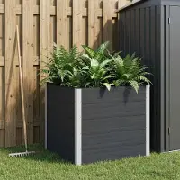 Prolenta Maison Exclusive - Jardinière surélevée noire, 100 x 100 x 91 cm, en WPC et aluminium